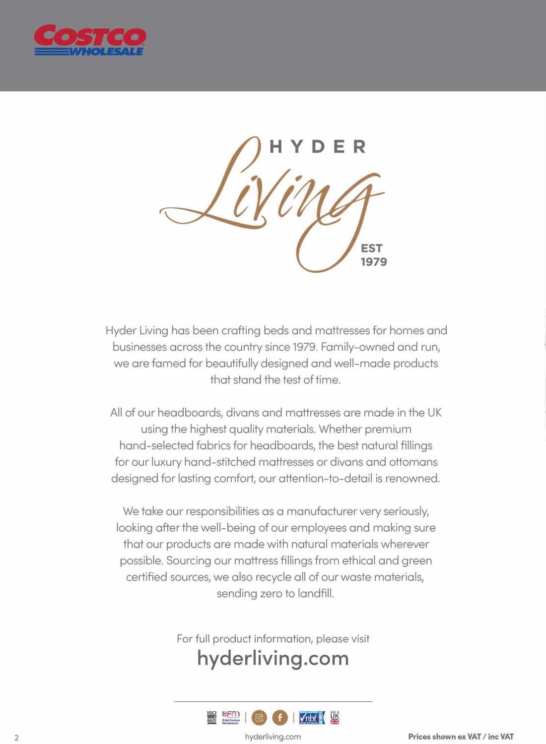 Costco Brochure Hyder Living Creating Beds to Fit Your Lifestyle